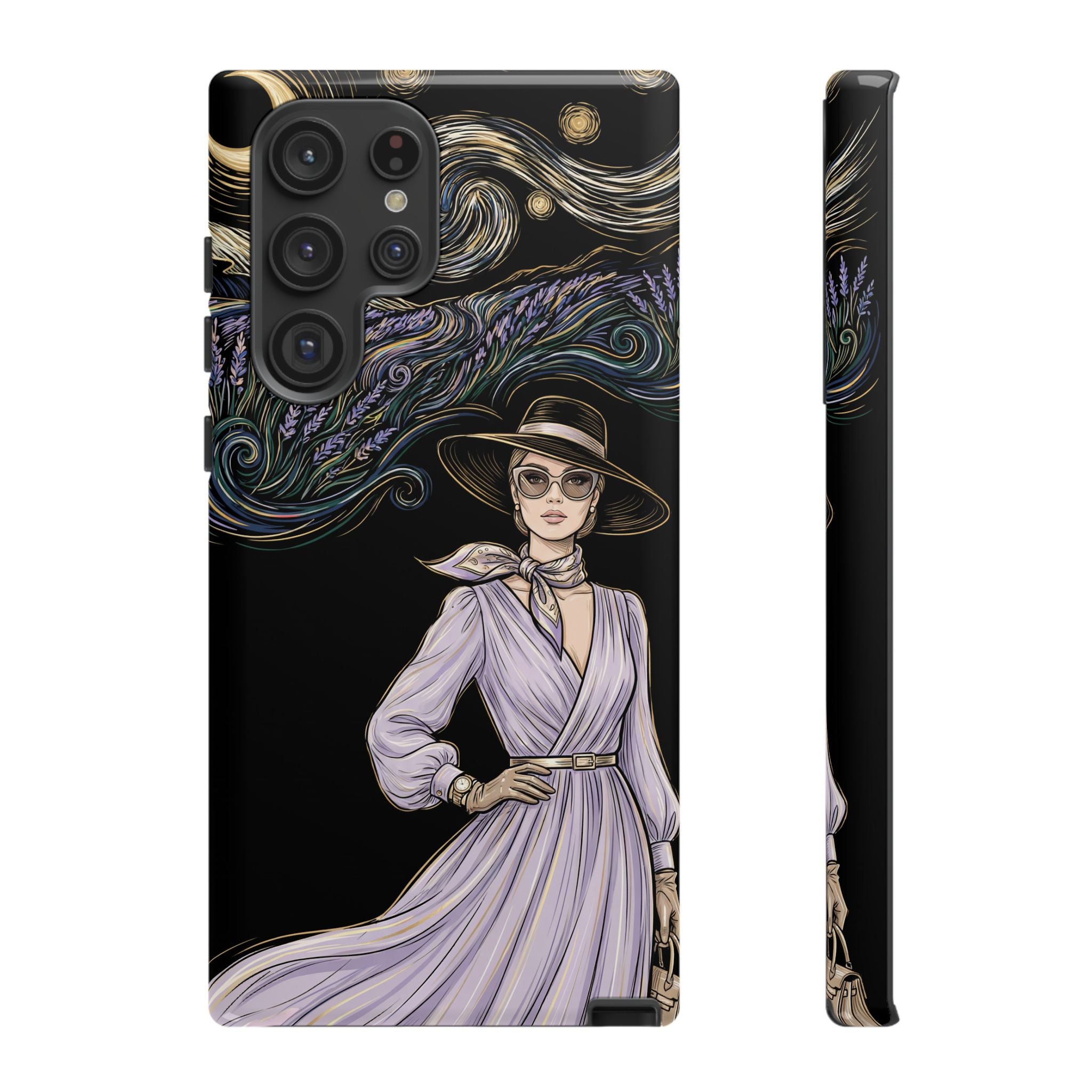 Starry Night Lavender Woman Samsung Galaxy Phone Case | Artistic Protective Tough Case