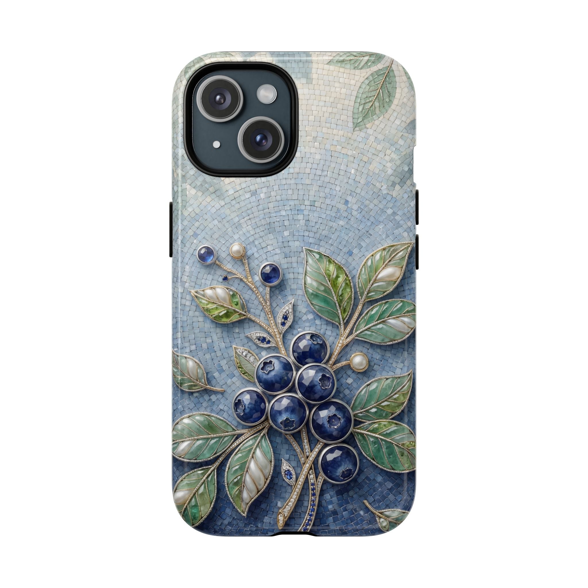 Blueberry Botanical Tough MagSafe iPhone Case | Floral Protective iPhone Cover