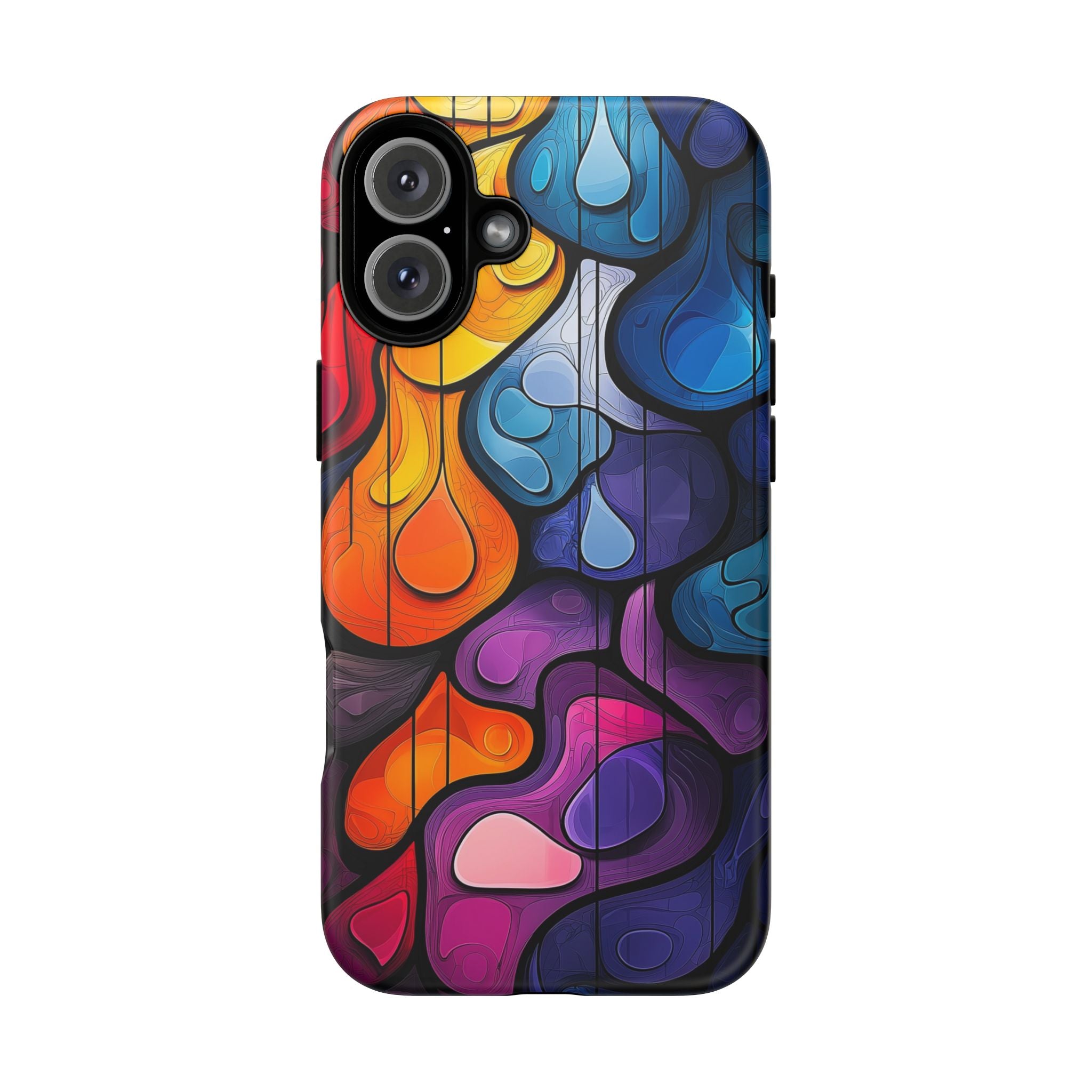 Abstract Colourful Drop iPhone Case — Vibrant Stained-Glass