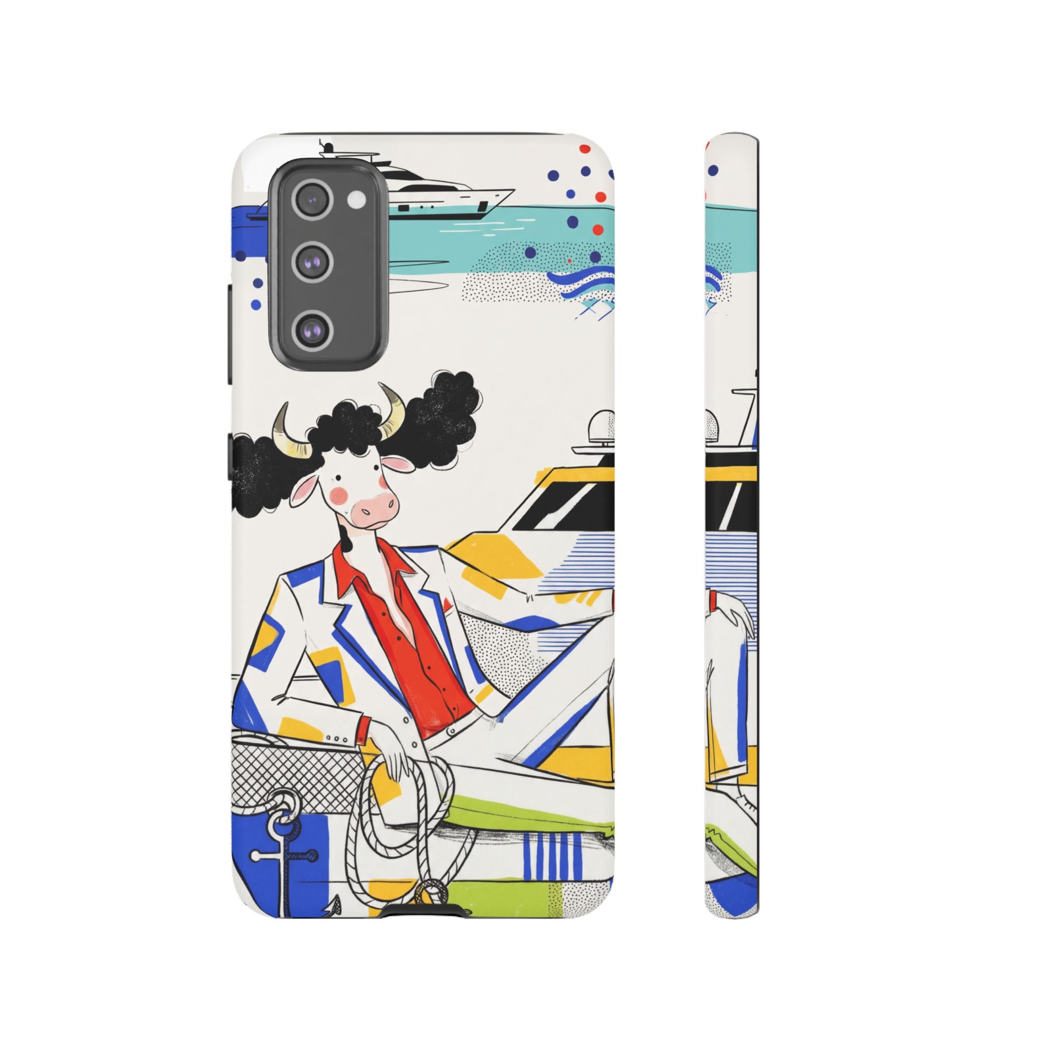 Nautical Cow Graphic Protective Samsung Galaxy Phone Case