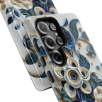 Floral Quilled Art Samsung Galaxy Case — Blue & Cream Decorative Protection