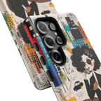 Paris Cafe Chic Samsung Galaxy Phone Case | Stylish Woman Illustration iPhone Cover