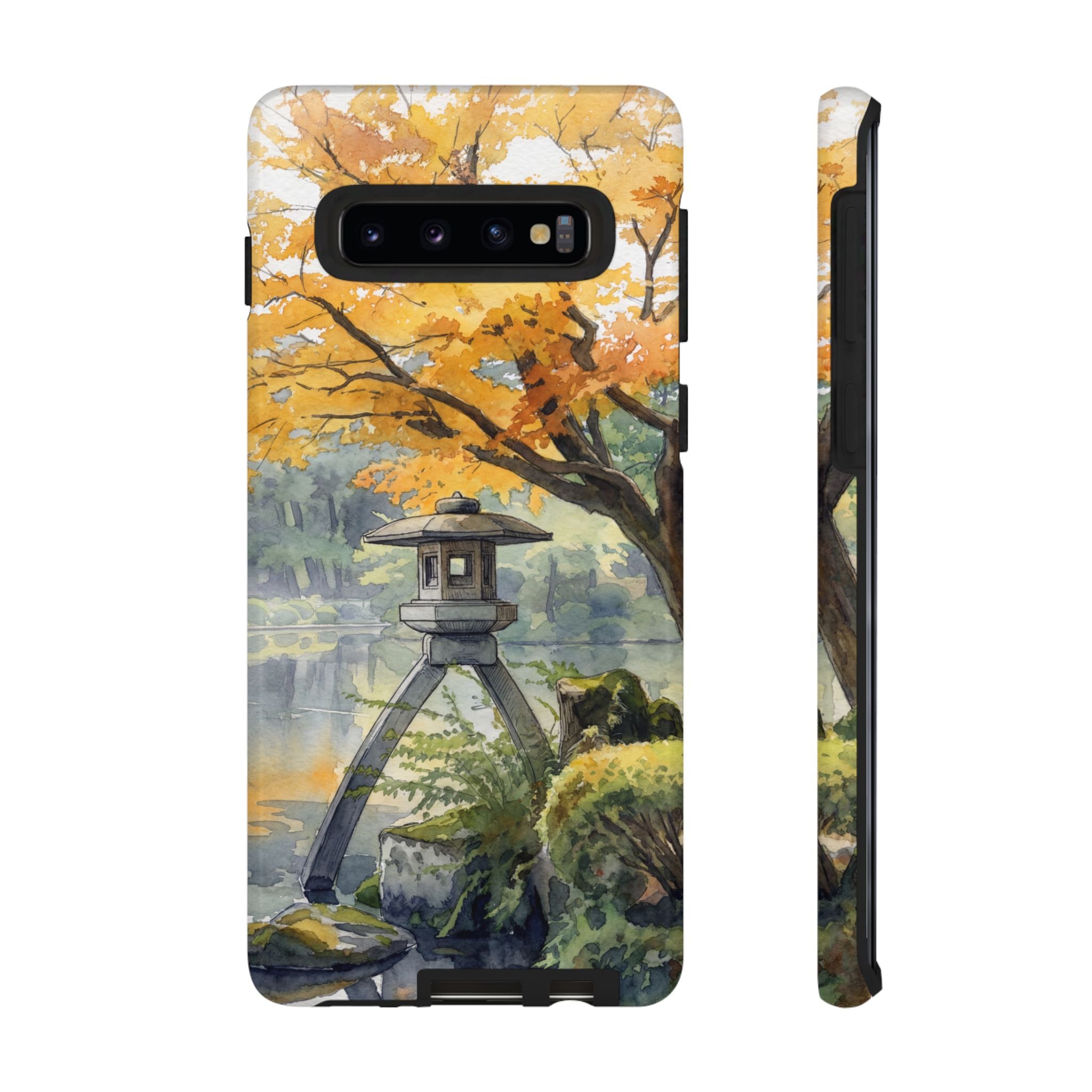 Autumn Japanese Garden Samsung Galaxy Phone Case | Scenic Lantern Fall