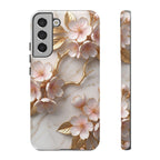 Floral Marble Samsung Galaxy Case — Sakura Gold Cherry Blossom Tough Case