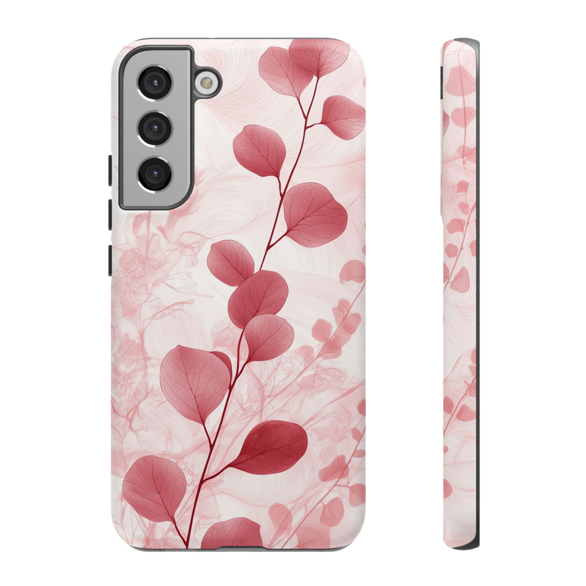 Pink Botanical Floral Eucalyptus Samsung Galaxy Phone Case