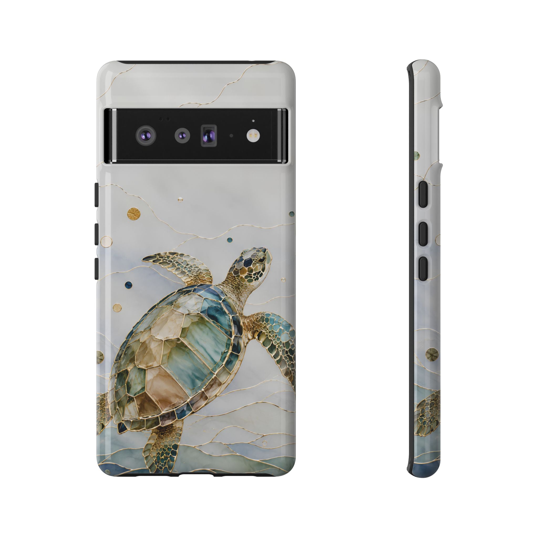 Sea Turtle Google Pixel Phone Case | Stained Glass Turtle Phone Case