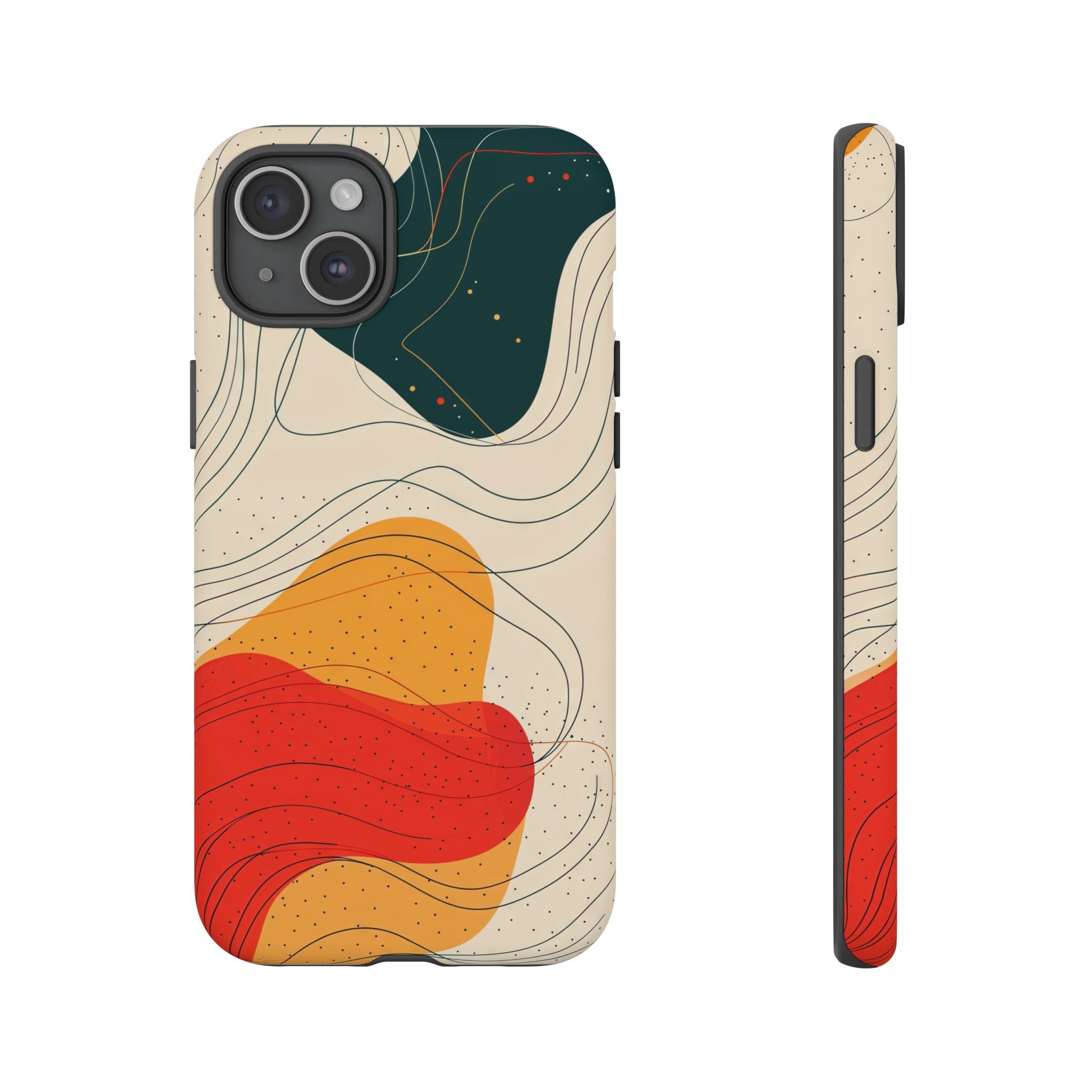 Abstract Retro Waves iPhone Case | Colourful Modern Art