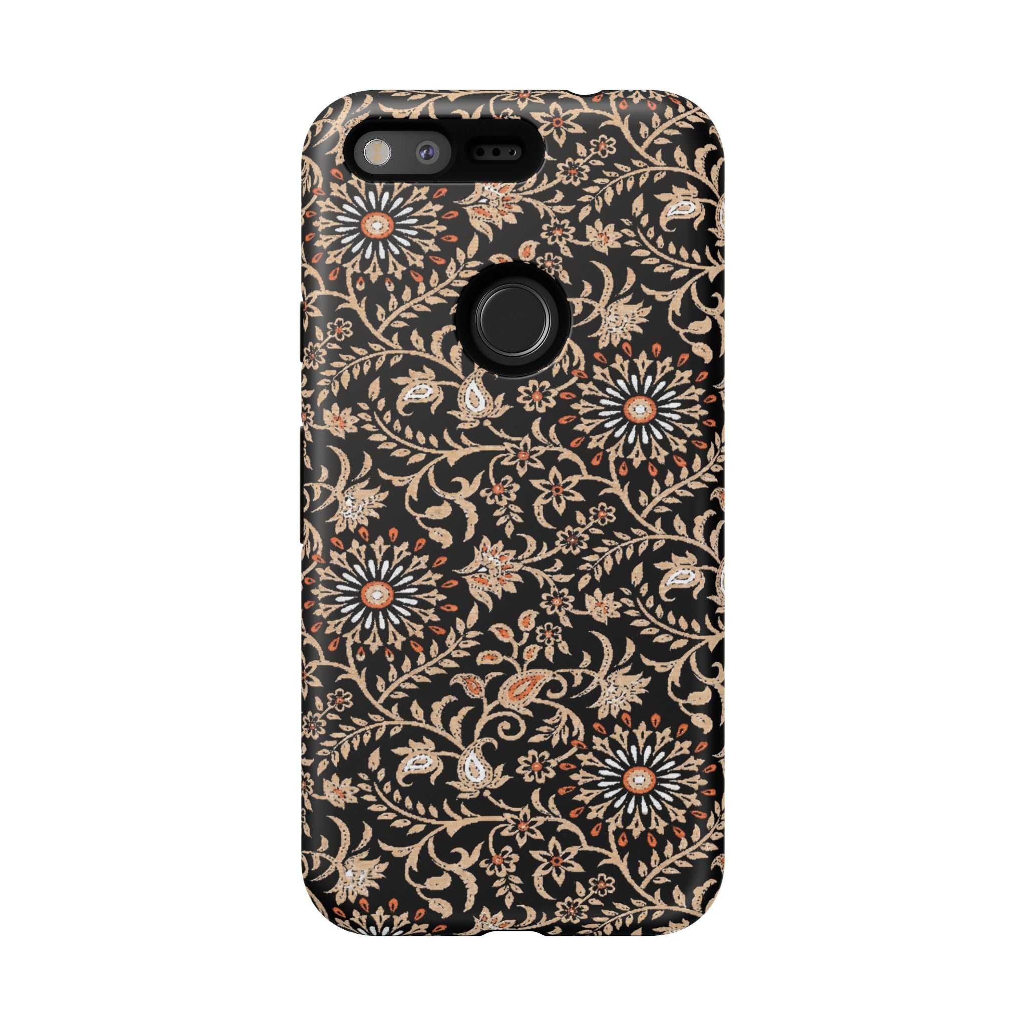 Batik Floral Black Ornate Daisies Tough Google Pixel Case