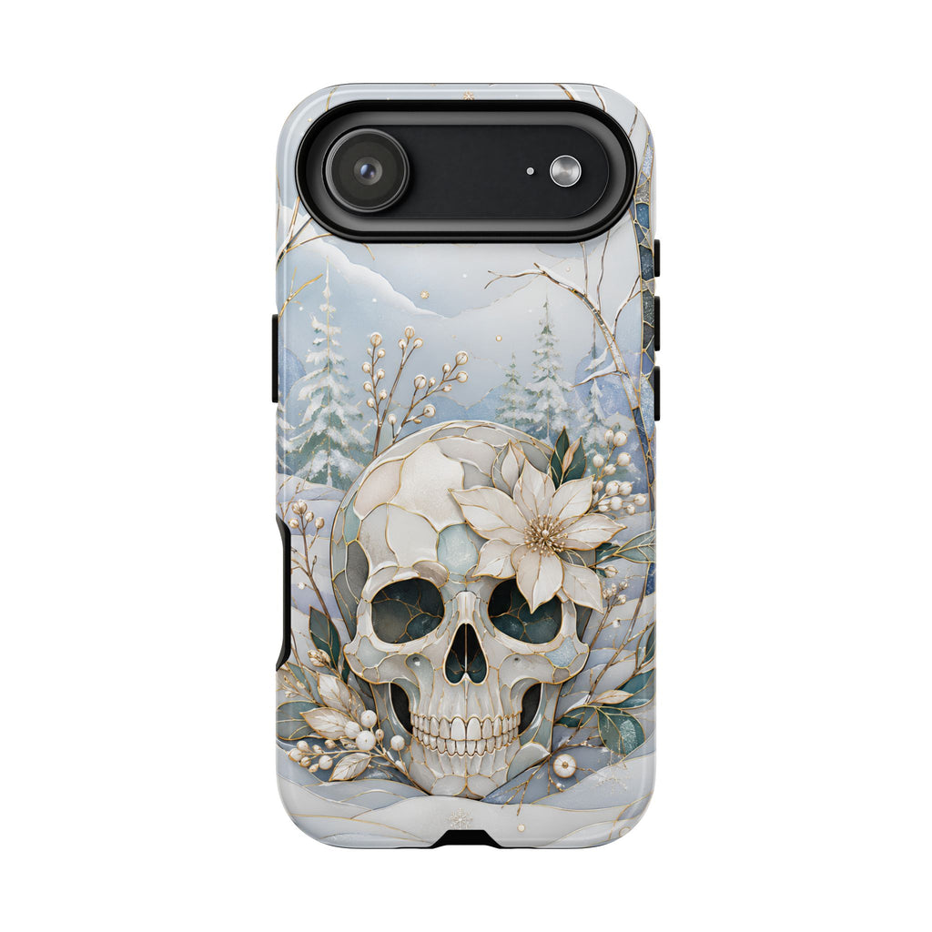 Gothic Skull iPhone Case | Winter Floral iPhone Case