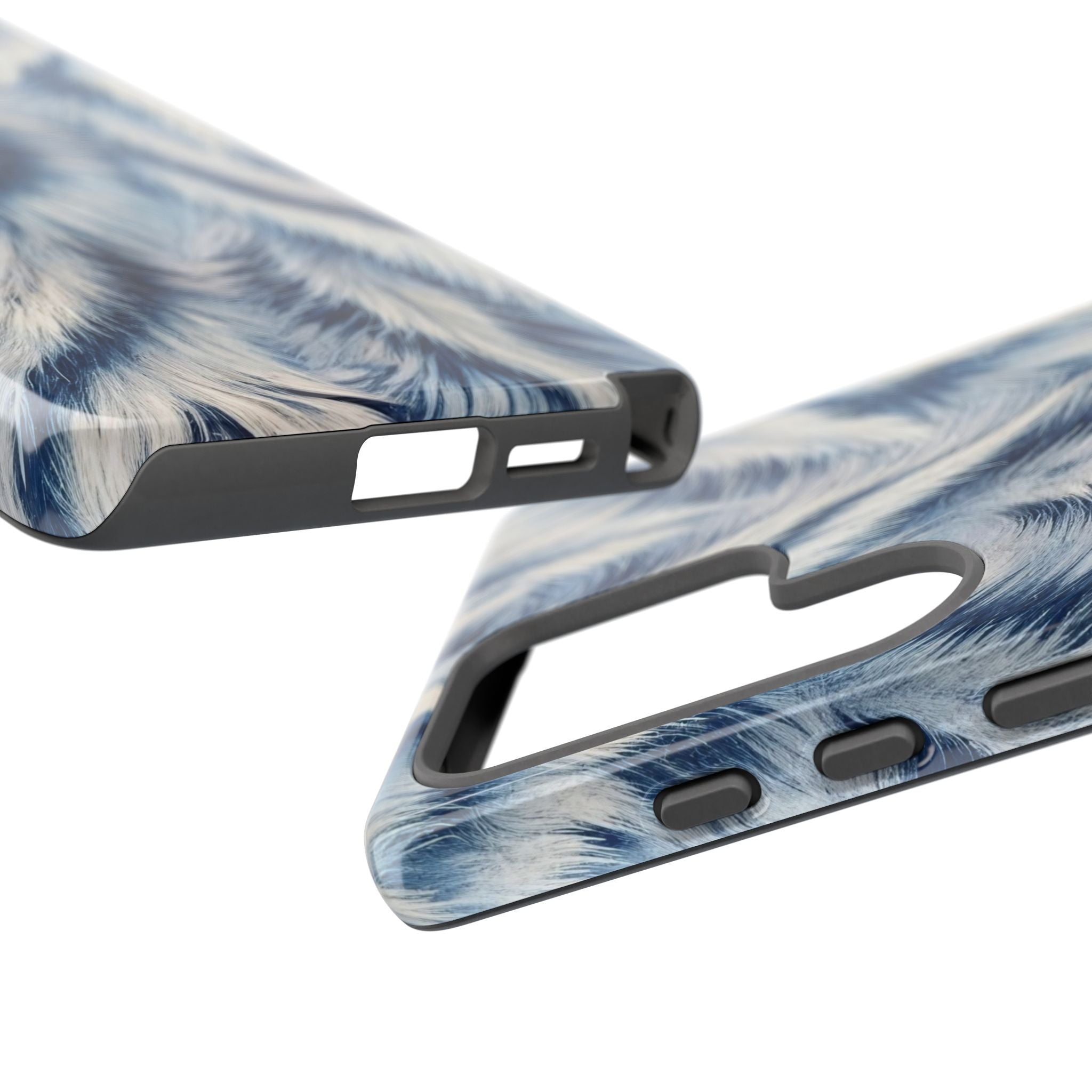 Blue Faux Fur Texture Protective Tough Samsung Galaxy Case