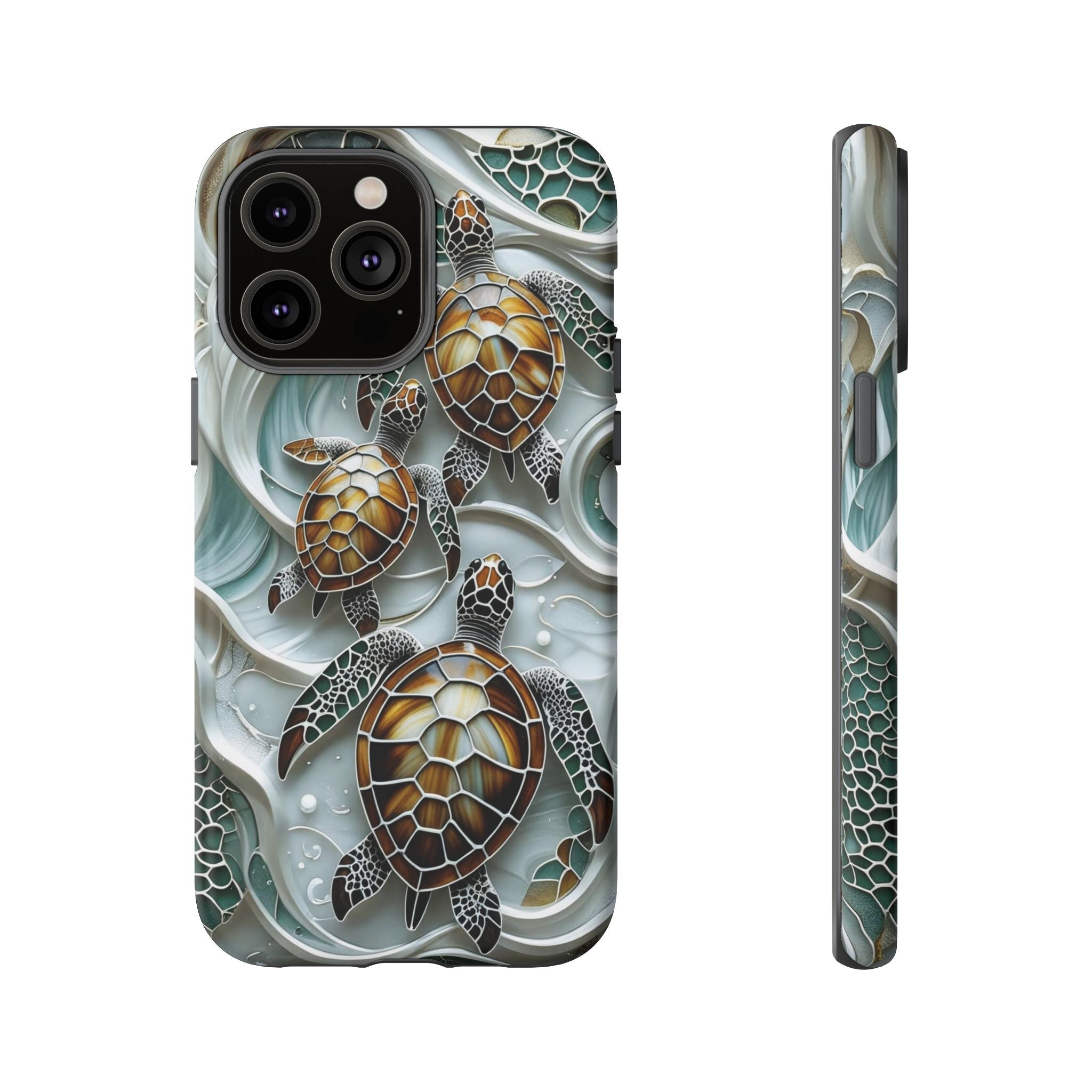 Sea Turtle Phone Case — Ocean Waves Protective iPhone Cover