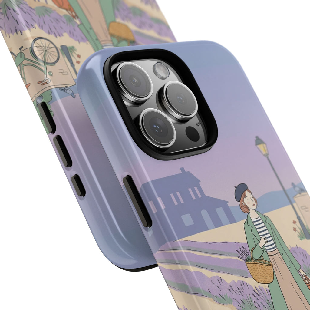Lavender Field iPhone Case | Vintage Travel Illustration Protective Case