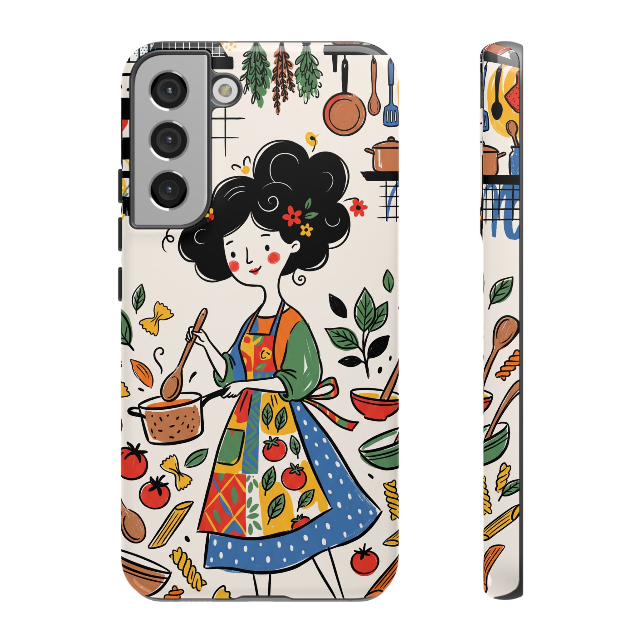 Whimsical Chef Kitchen Illustration Samsung Galaxy Phone Case
