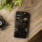 Gothic Cross Lily Samsung Galaxy Phone Case | Christian iPhone Case