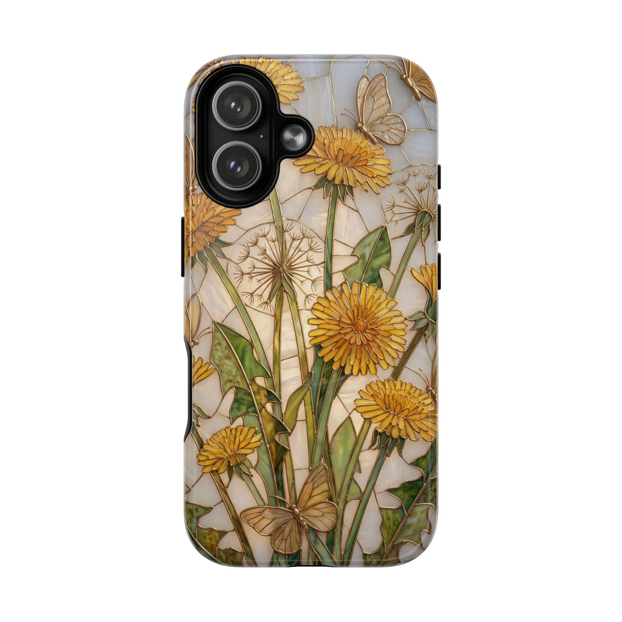 Dandelion Garden Tough MagSafe Phone Case — Floral Yellow Butterflies