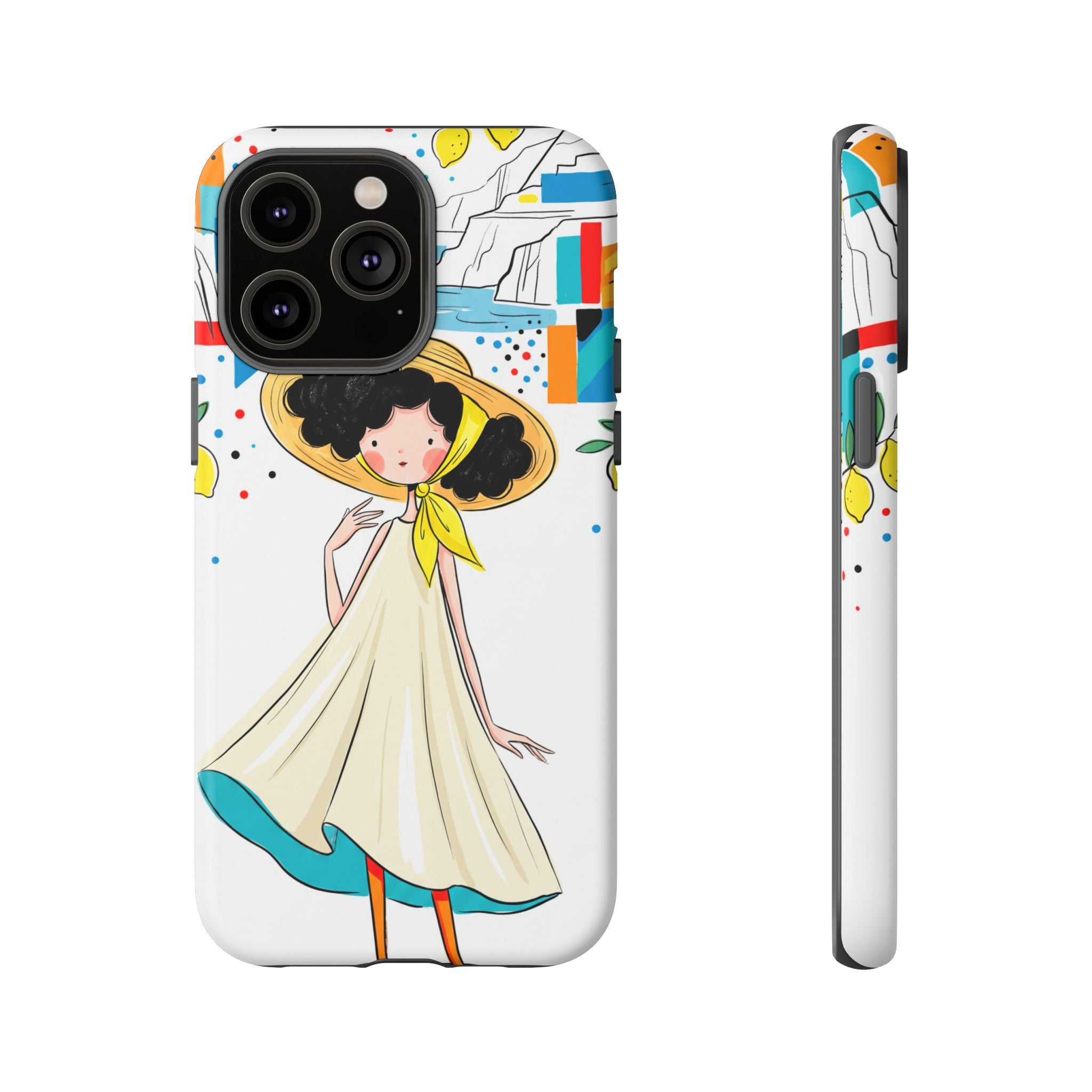 Cute Summer Girl iPhone Case | Whimsical Coastal Illustration Protective Case