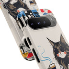 Cat Barista Google Pixel Phone Case | Cool Cat in Sunglasses Coffee Shop Design