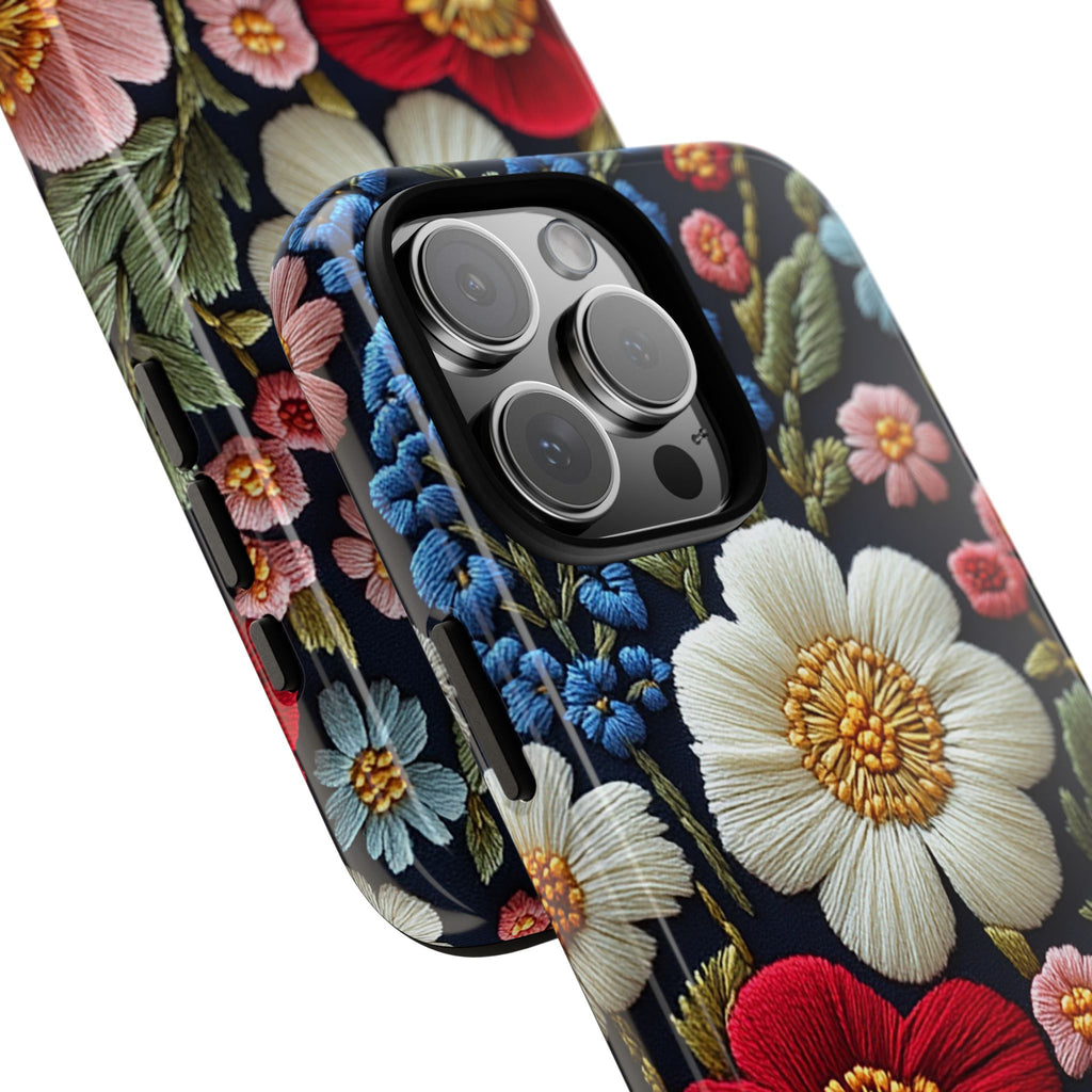 Floral Embroidered Garden iPhone Case
