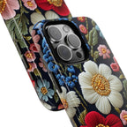 Floral Embroidered Garden iPhone Case