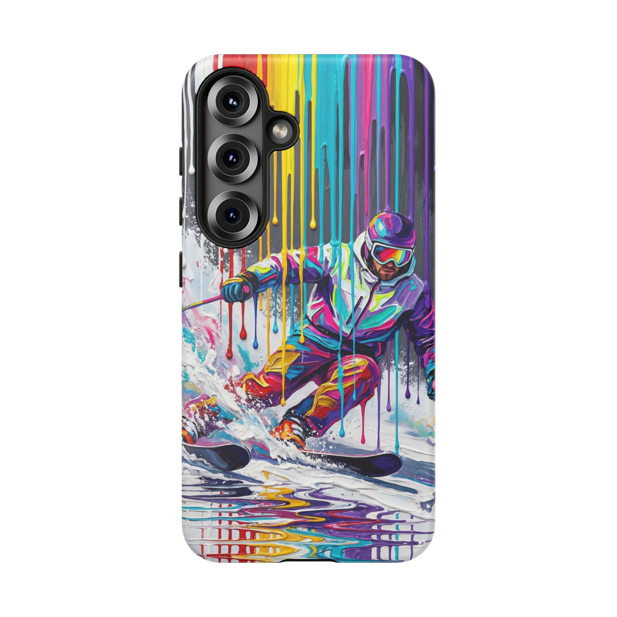 Colourful Skiing Drip Art Tough Samsung Galaxy Phone Case