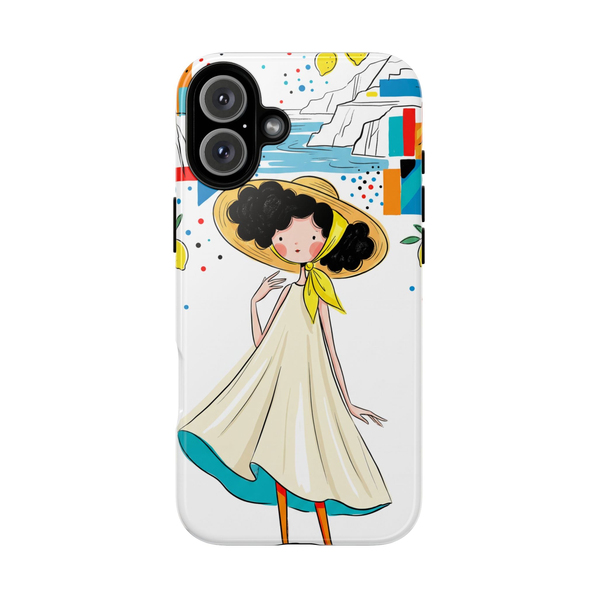 Cute Summer Girl iPhone Case | Whimsical Coastal Illustration Protective Case