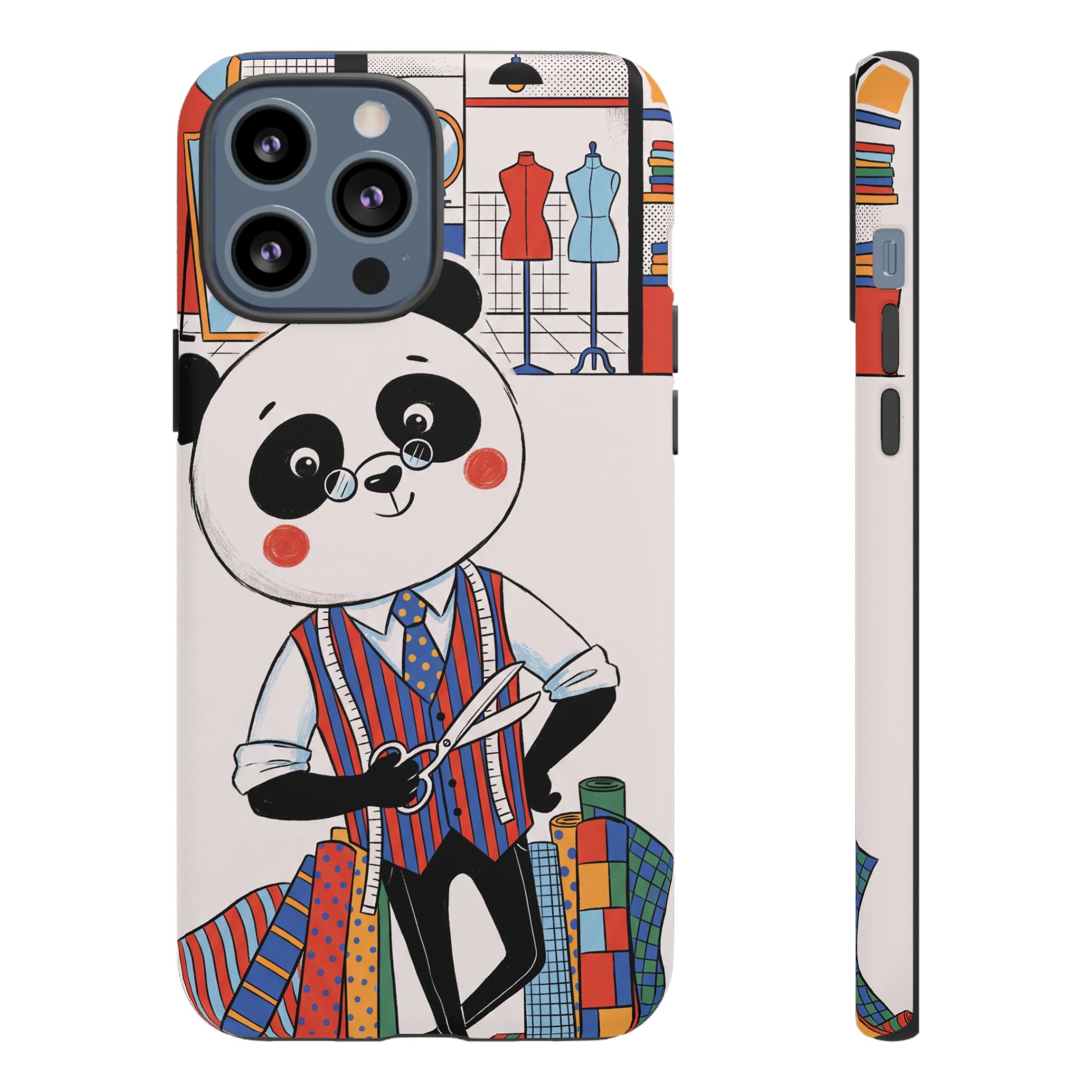 Panda Tailor iPhone Case | Cute Seamstress Cartoon