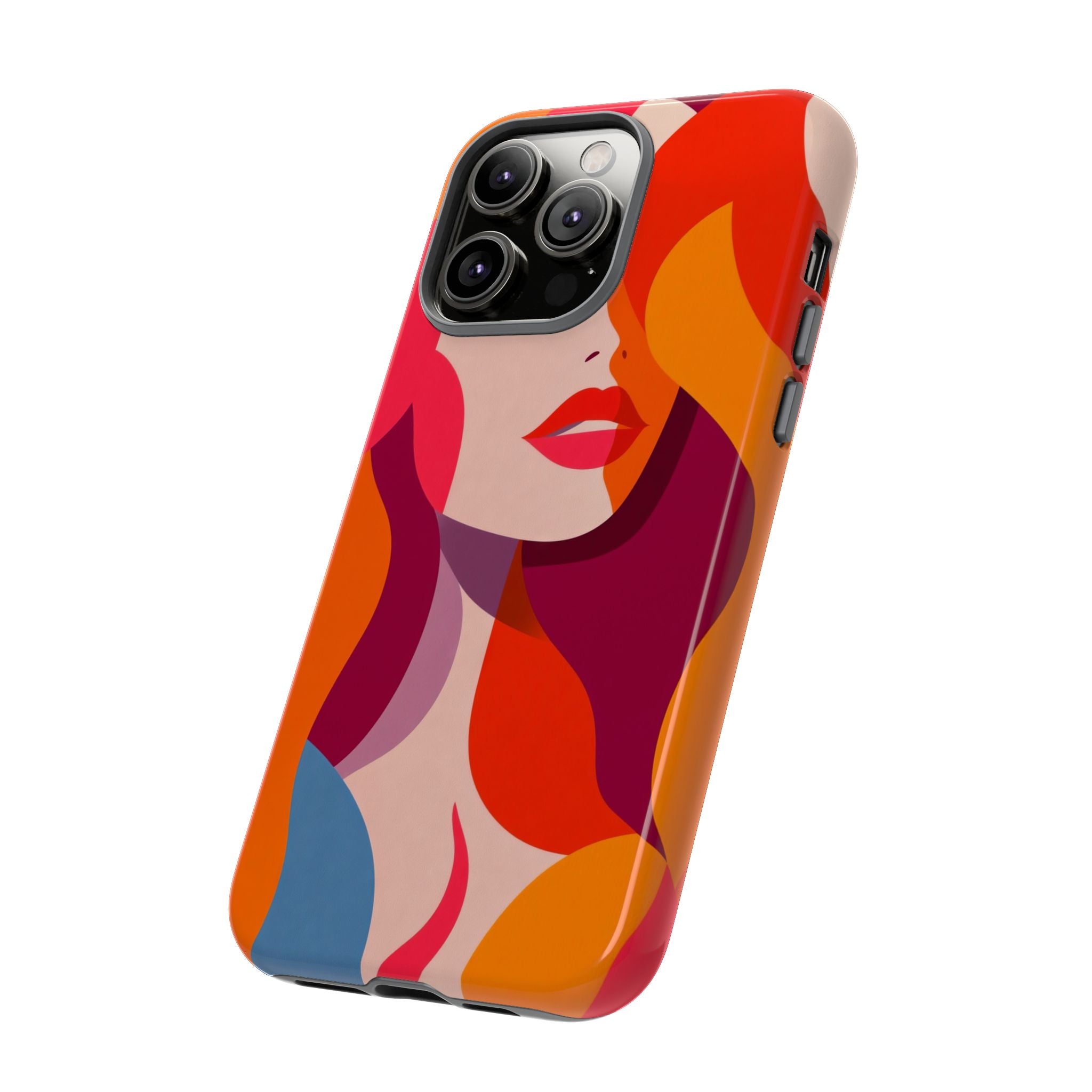 Retro Pop Art Woman iPhone Case | Bold Colourful Abstract Portrait