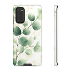Botanical Eucalyptus Tough Samsung Galaxy Phone Case | Green Watercolour Leaf