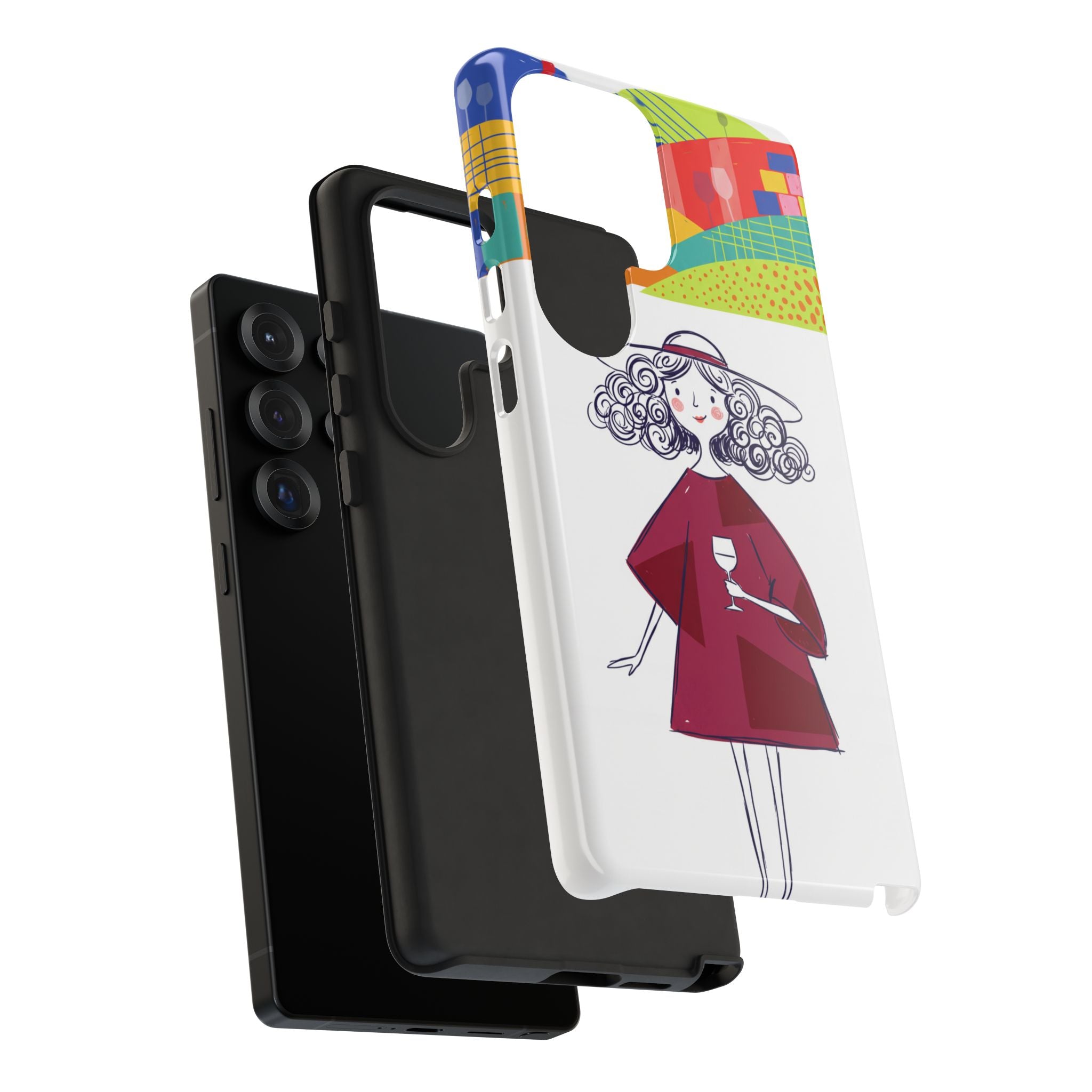 Colourful Artistic Wine Lady Samsung Galaxy Phone Case