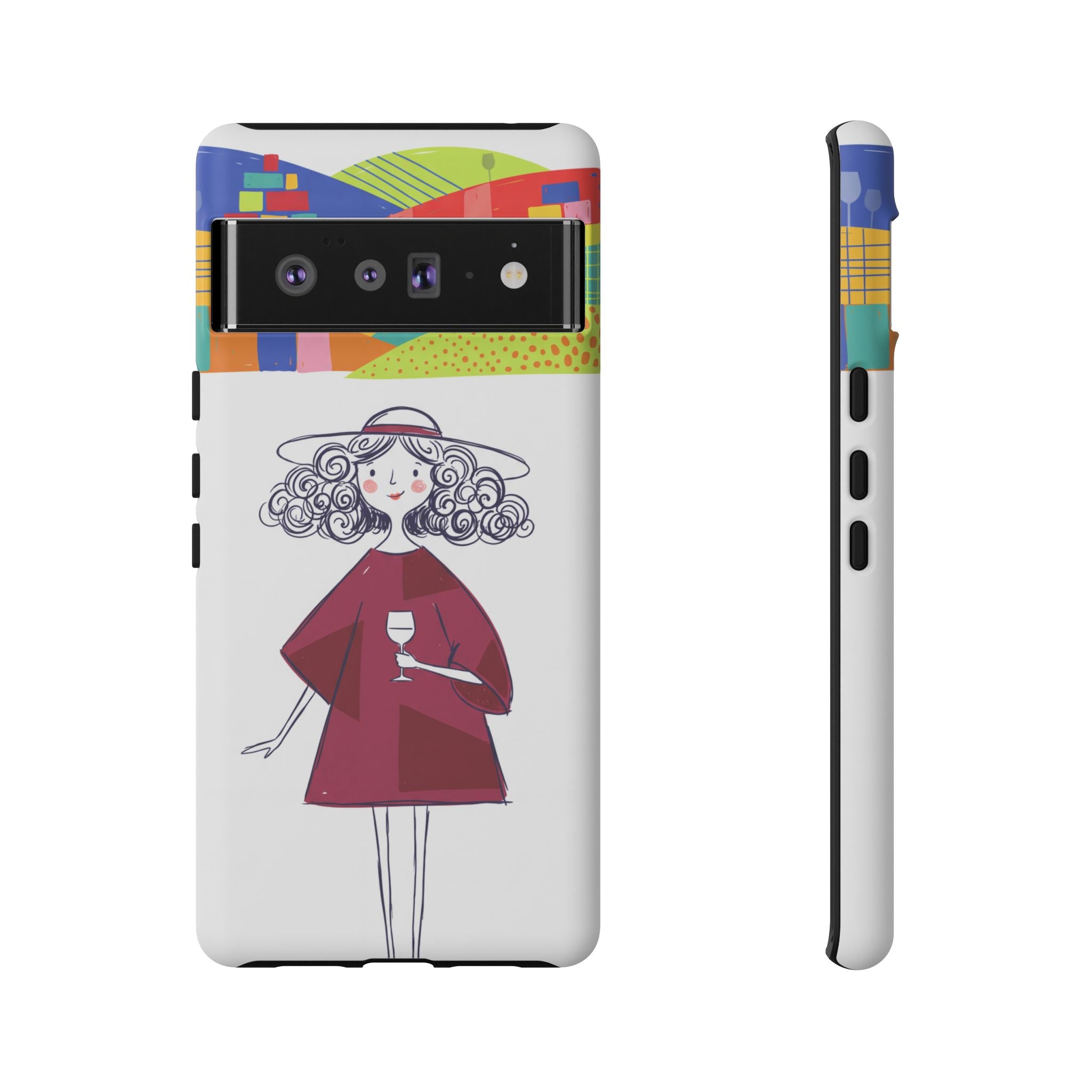 Colourful Artistic Wine Lady Google Pixel Phone Case