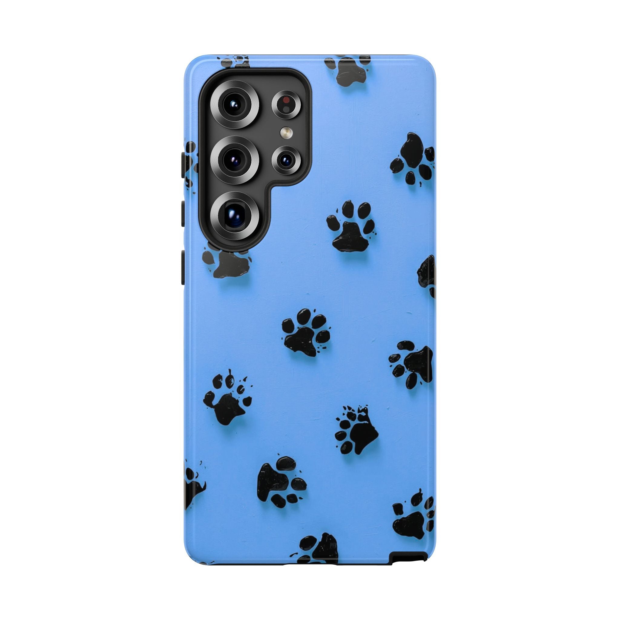 Blue Paw Print Tough Samsung Galaxy Case — Protective Dog & Cat Lover Cover