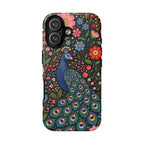 Peacock Floral Tough iPhone Case | Protective Phone Case with Colorful Garden Design