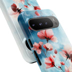 Floral Cherry Blossom Google Pixel Case | Pastel Pink Blue