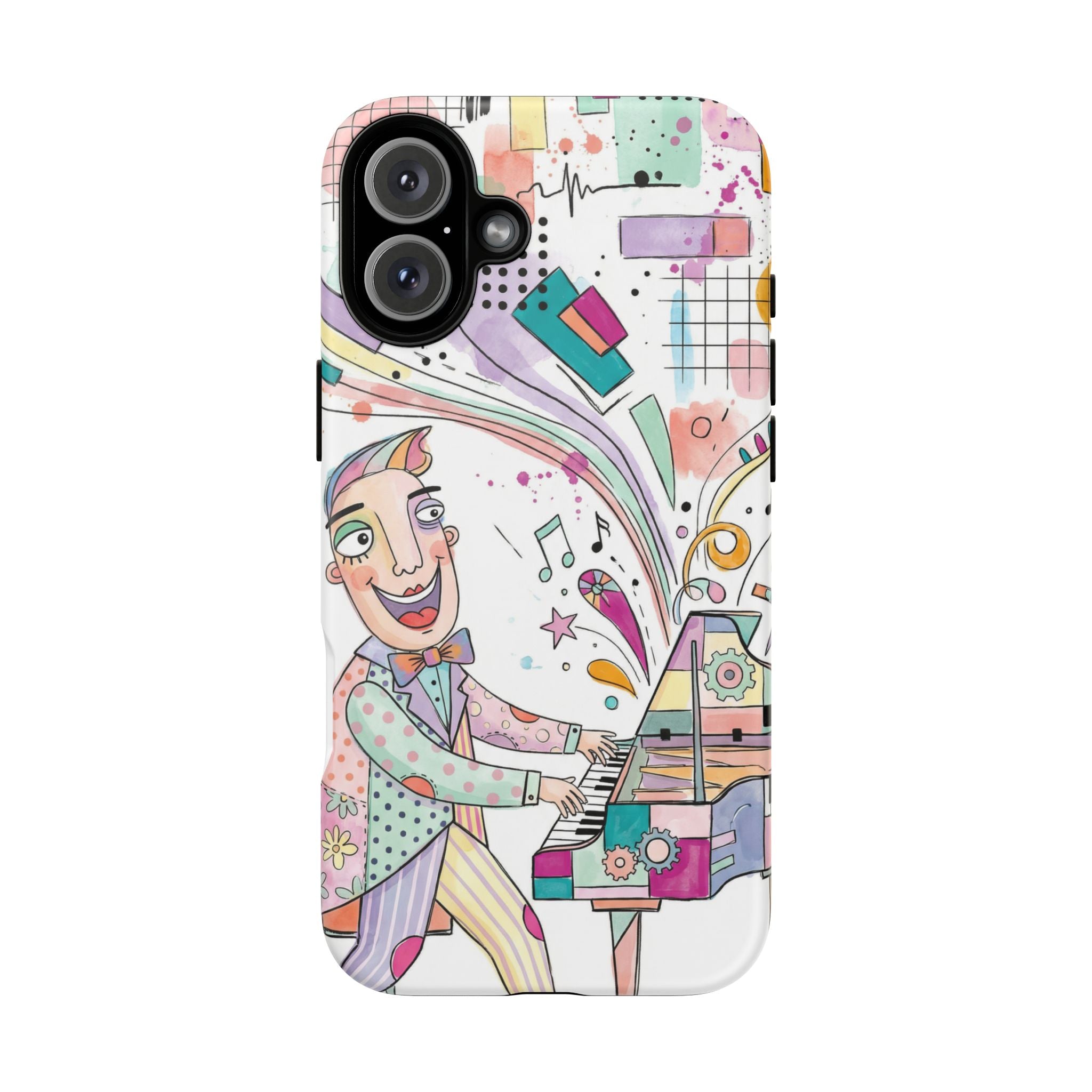 Musical Pianist iPhone Case | Colorful Whimsical Piano Art