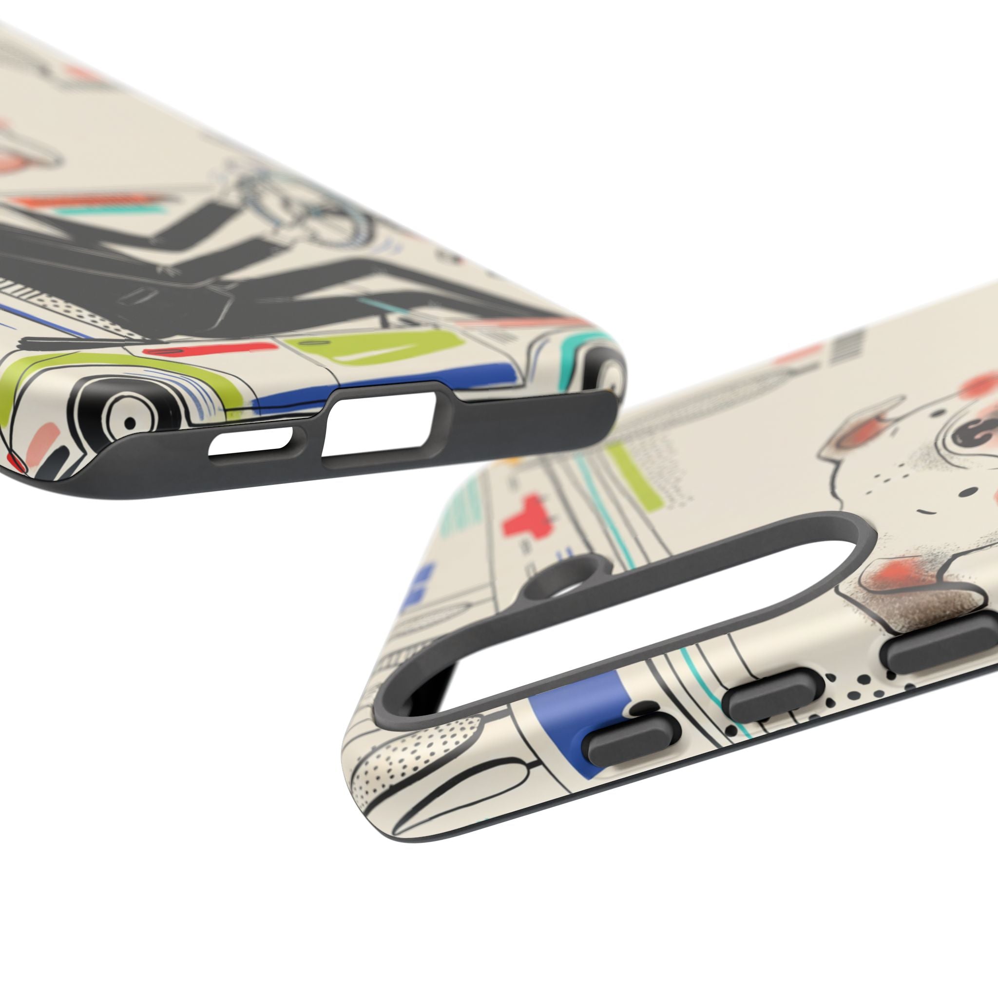 Bulldog Driver Samsung Galaxy Phone Case | Cute Retro Dog Illustration