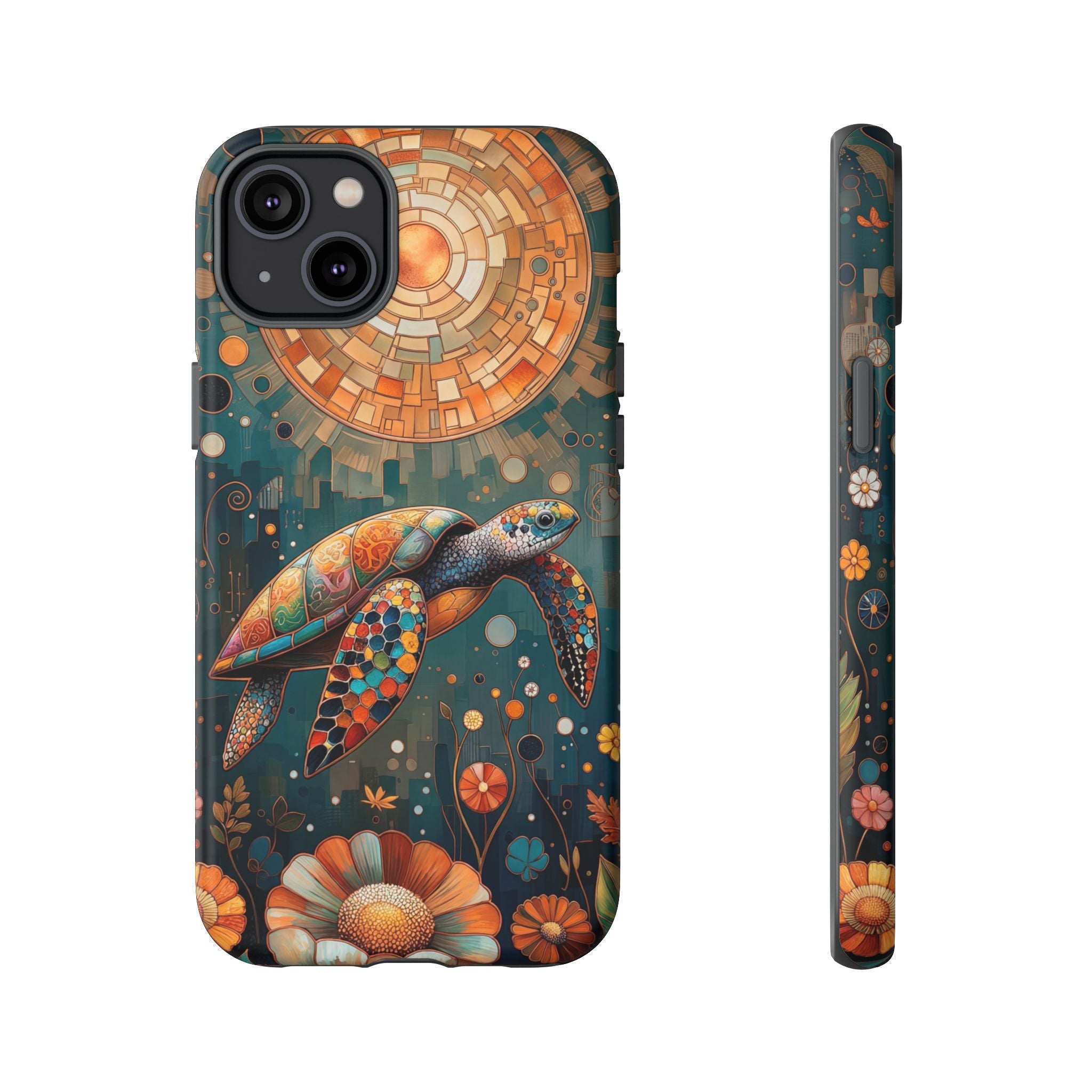 Sea Turtle Mosaic iPhone Case | Artistic Ocean Nature Protective Cover