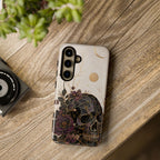 Gothic Skull Samsung Galaxy Phone Case | Dark Floral Rose Art Cover