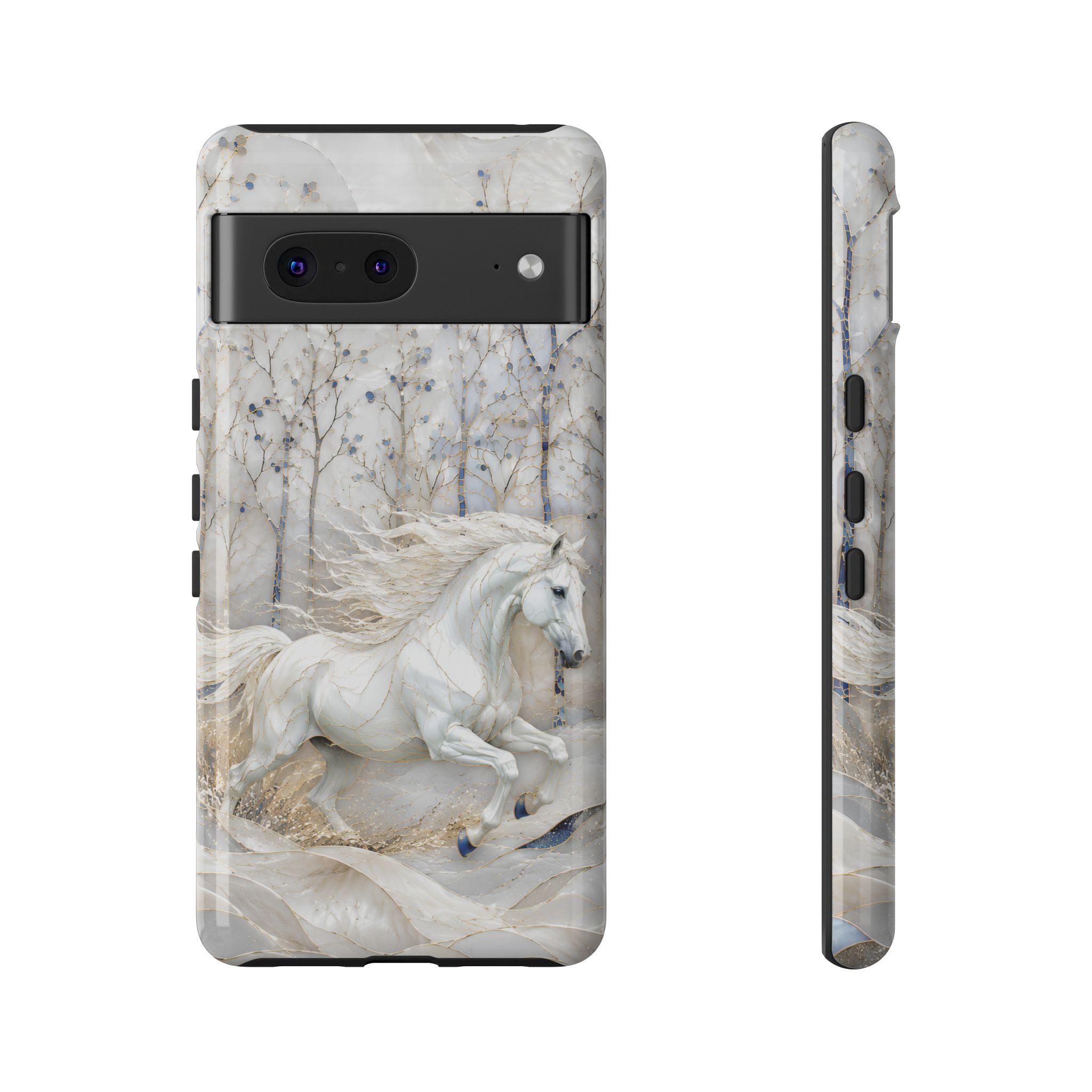 White Horse Google Pixel Phone Case | Winter Forest Phone Case