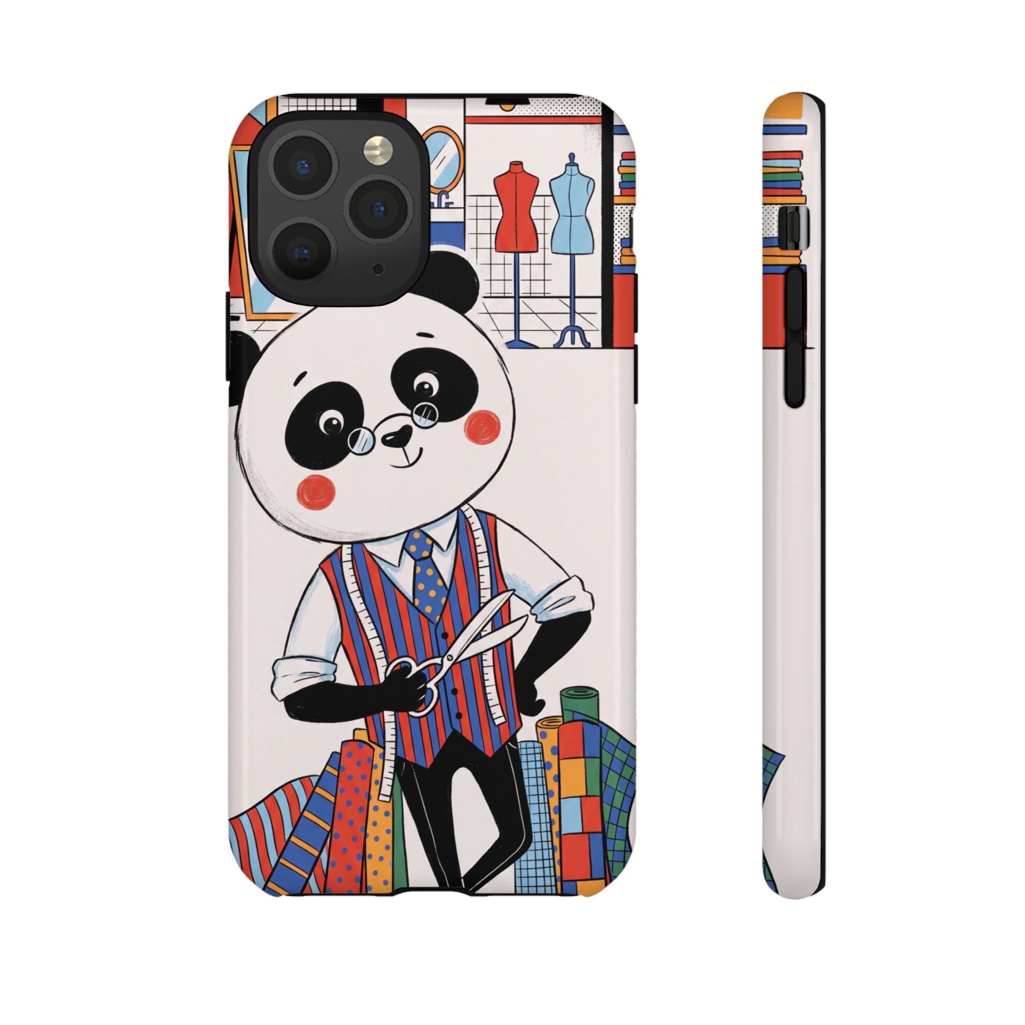 Panda Tailor iPhone Case | Cute Seamstress Cartoon