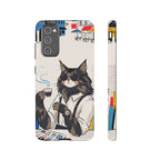 Cat Barista Samsung Galaxy Phone Case | Cool Cat in Sunglasses Coffee Shop Design