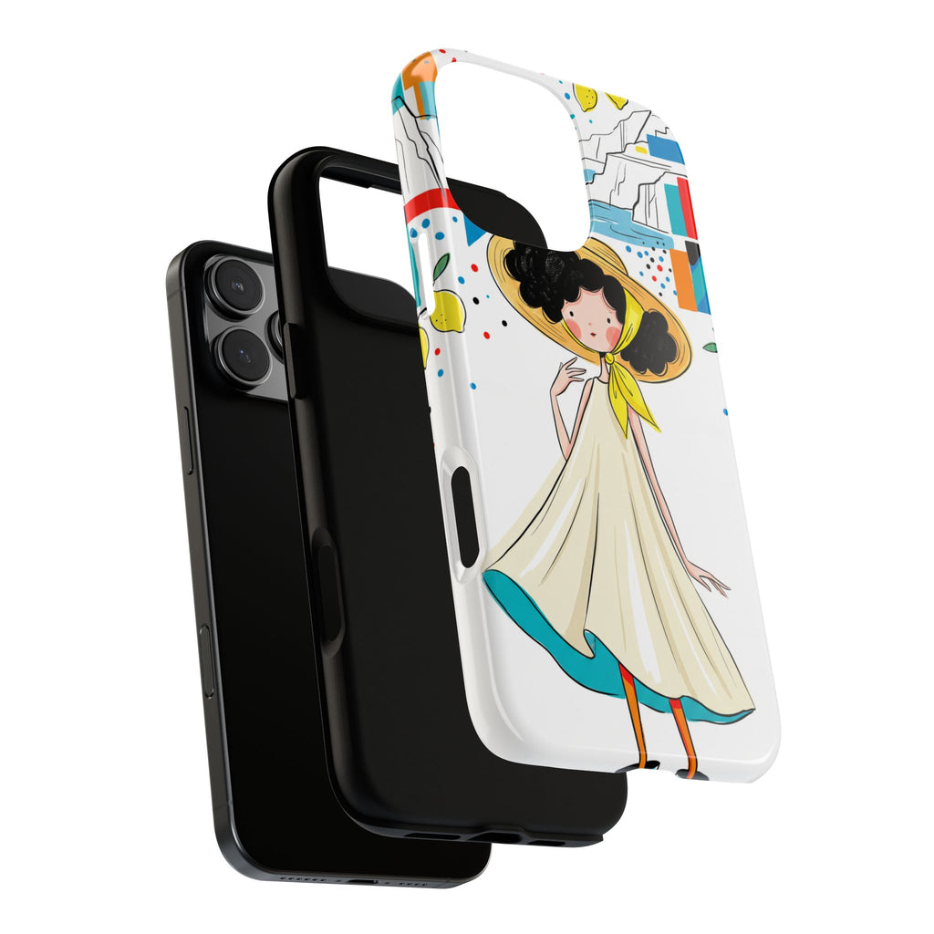 Cute Summer Girl iPhone Case | Whimsical Coastal Illustration Protective Case