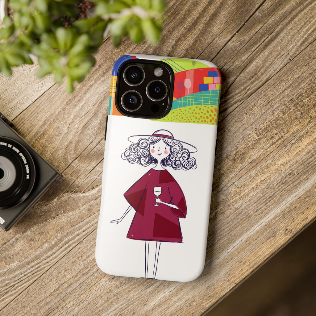 Custodia per iPhone Donna Vino Artistica Colorata