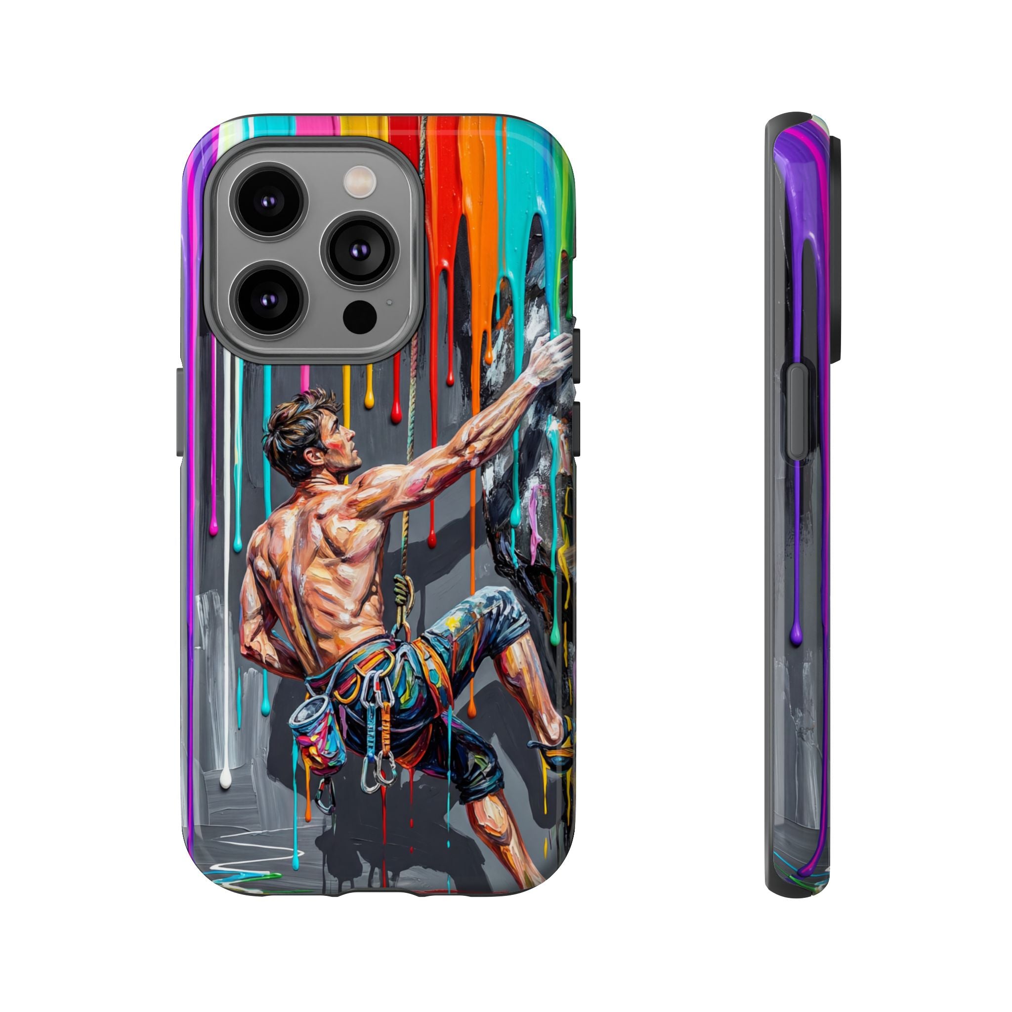 Colourful Rock Climber Art Protective iPhone Case