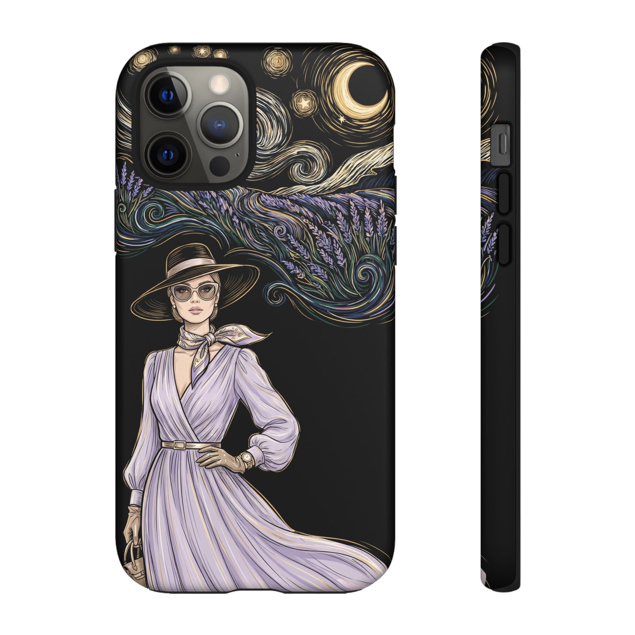 Starry Night Lavender Woman iPhone Case | Artistic Protective Tough Case