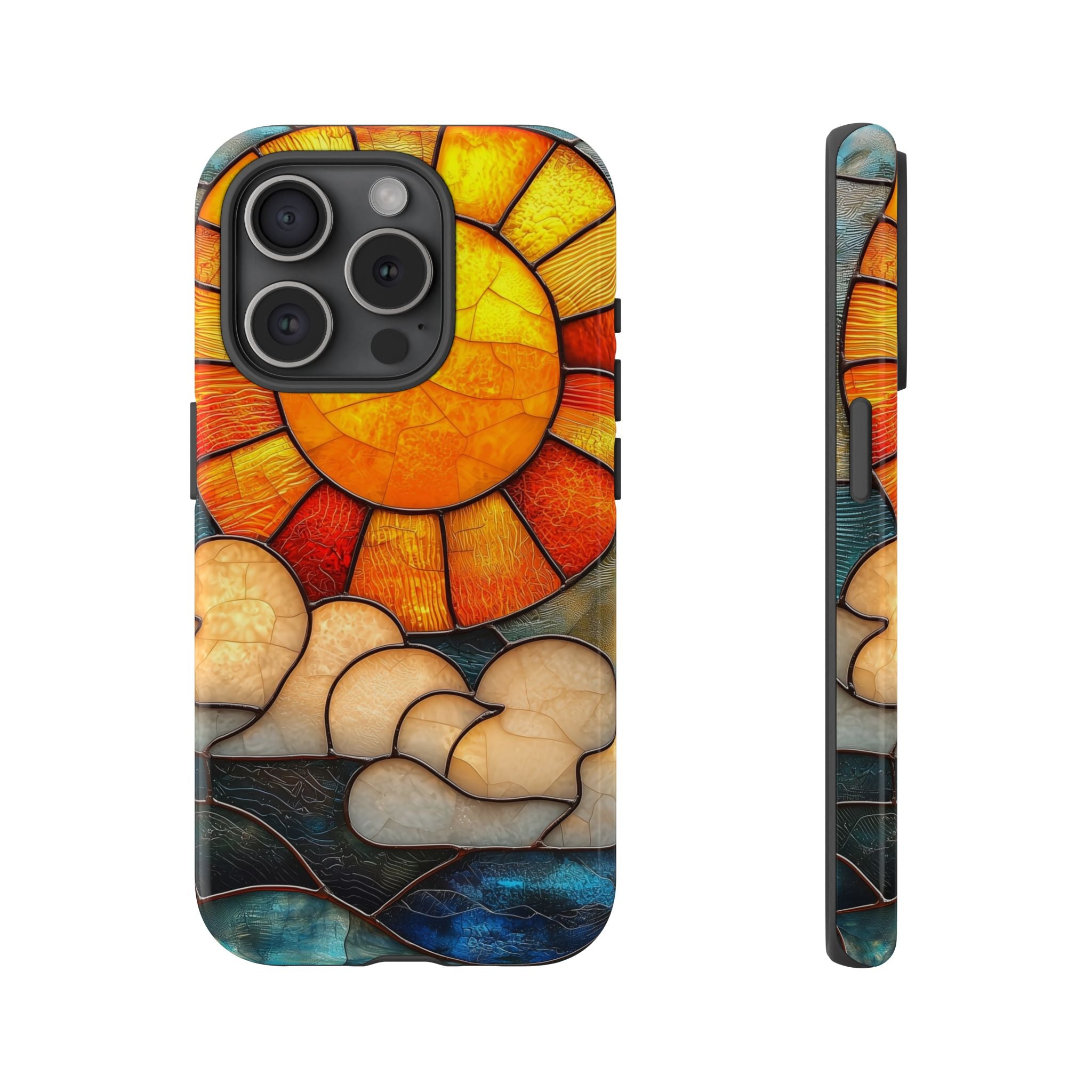 Stained Glass Sun & Clouds iPhone Case
