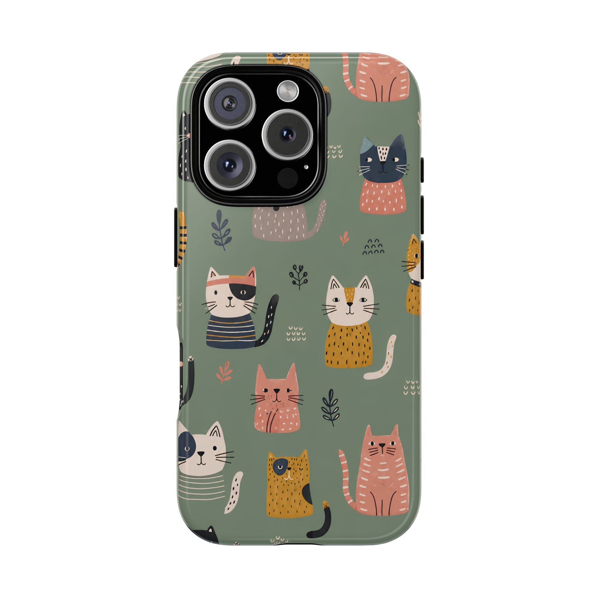 Cute Cat iPhone Case | Whimsical Cat Pattern Cover