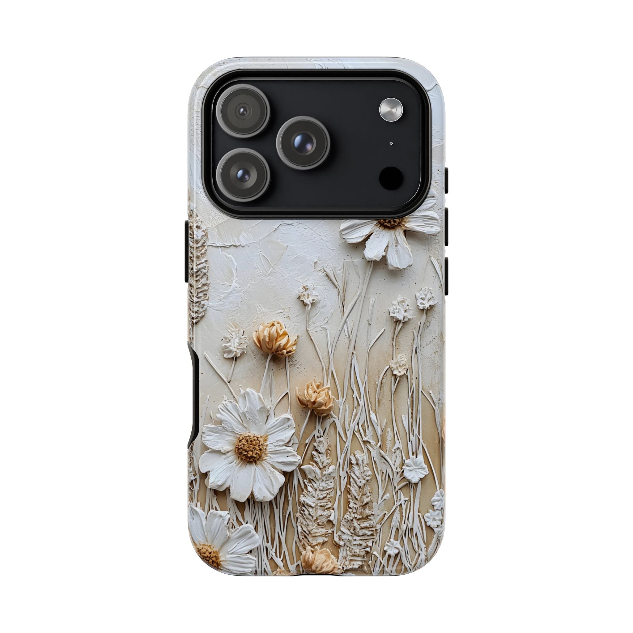 Textured Daisy Art Floral Relief iPhone Case