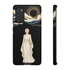 Art Nouveau Goddess Samsung Galaxy Phone Case | Elegant Woman Illustration on Black