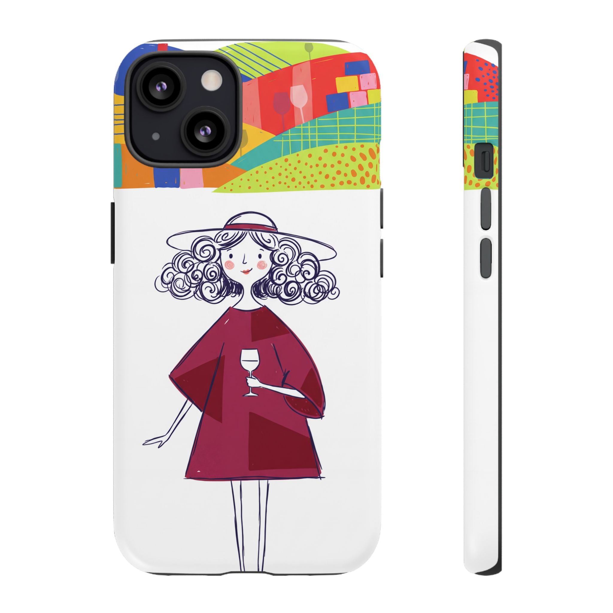 Colourful Artistic Wine Lady iPhone Case