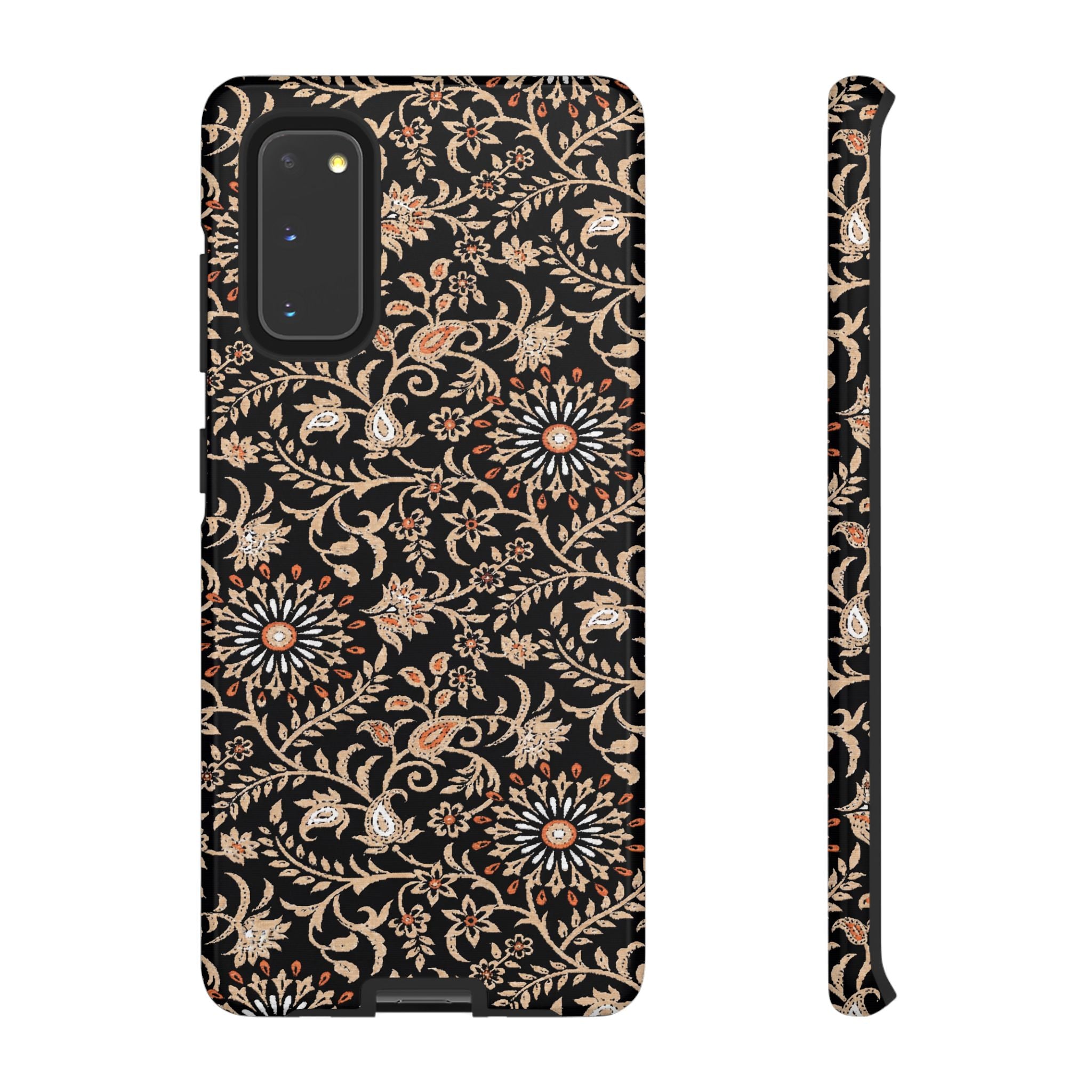 Batik Floral Black Ornate Daisies Tough Samsung Galaxy Case
